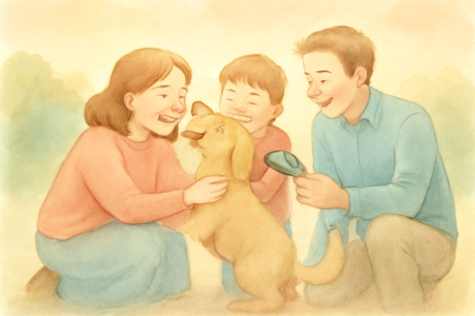 7年ぶりの再会!失われた犬と家族の心温まる物語 のイメージイラスト